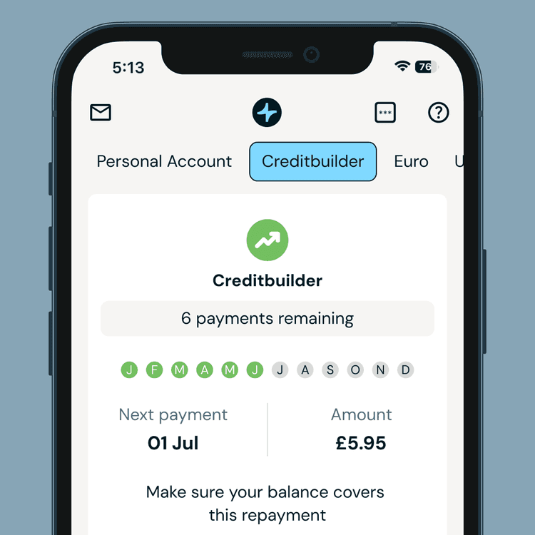 Zempler Bank app personal creditbuilder screen