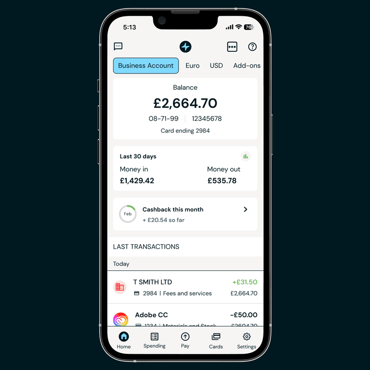 Zempler Bank app cashback screen
