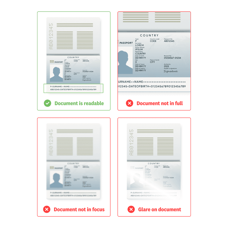 Guide to show how you should upload your documents for proof of address