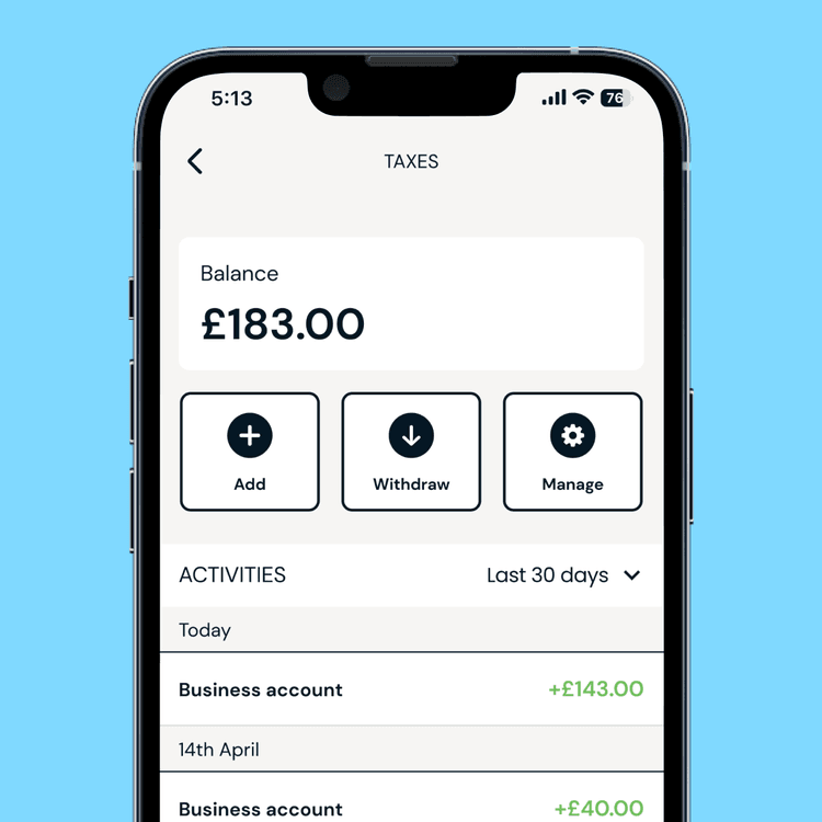 Zempler Bank app pots screen